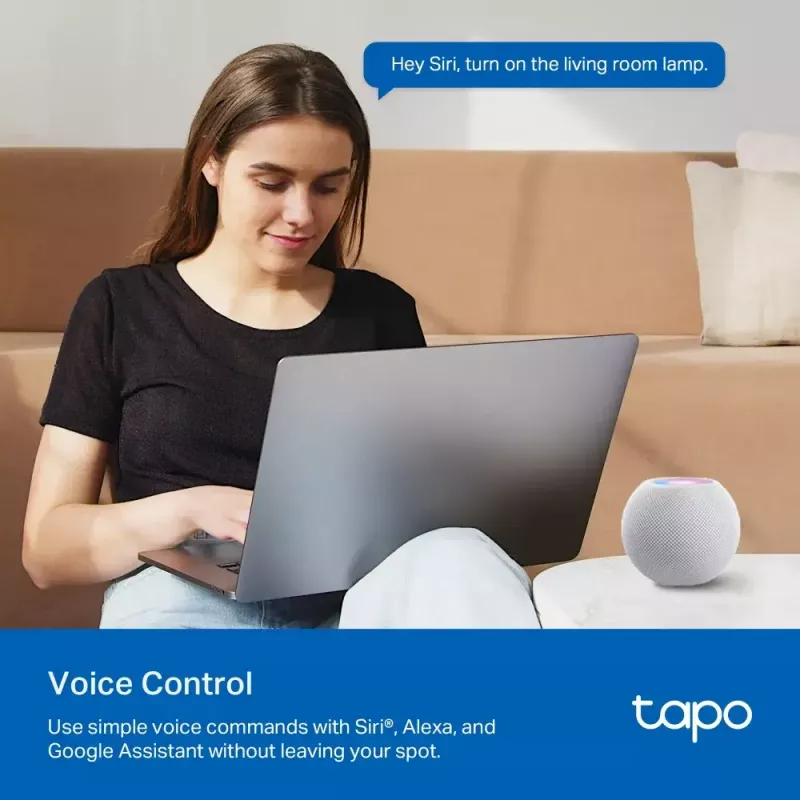 Tomada inteligente TP‑Link Tapo Mini P110M — tomada inteligente Wi‑Fi/Bluetooth para interiores, 16 A, 100–240 V, 3680 W, branco