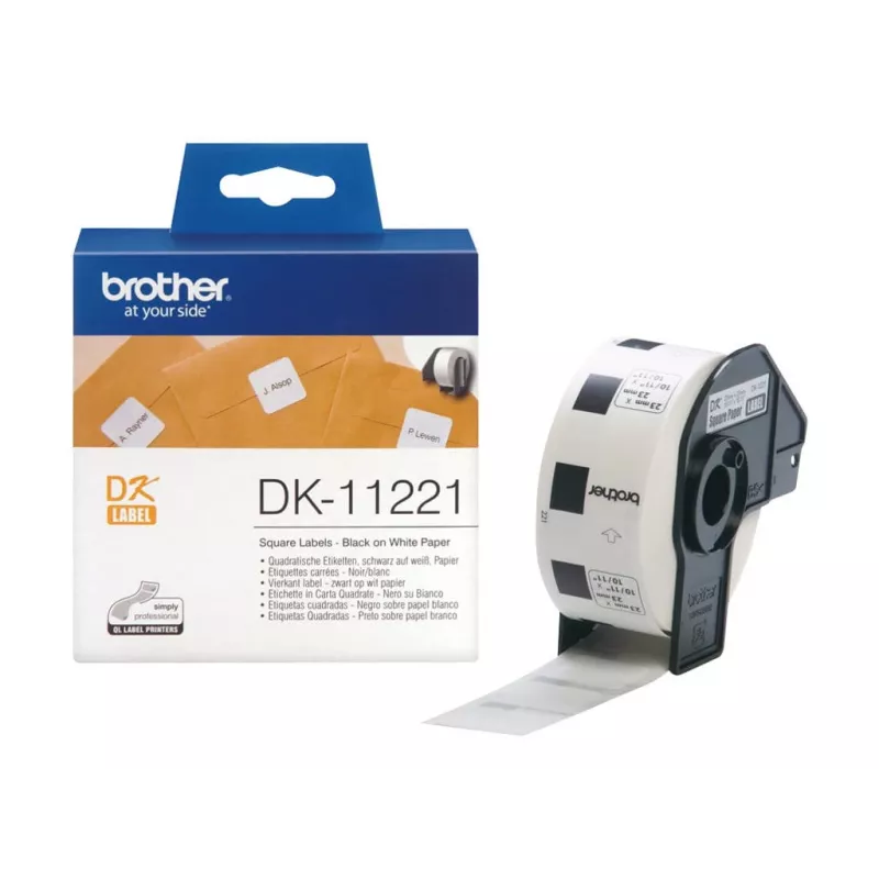 Etiqueta de papel quadrada Brother DK11221