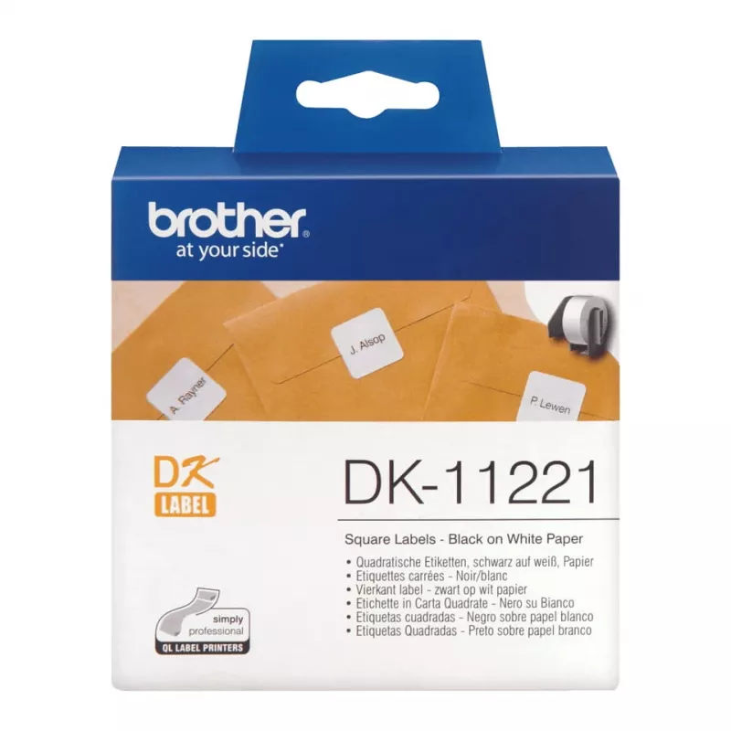 Etiqueta de papel quadrada Brother DK11221