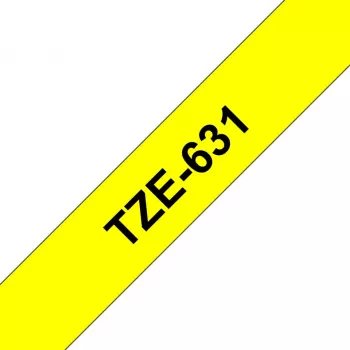 Fita de etiquetagem Brother TZe-631 (TZe) 12 mm x 8 m, preto sobre amarelo