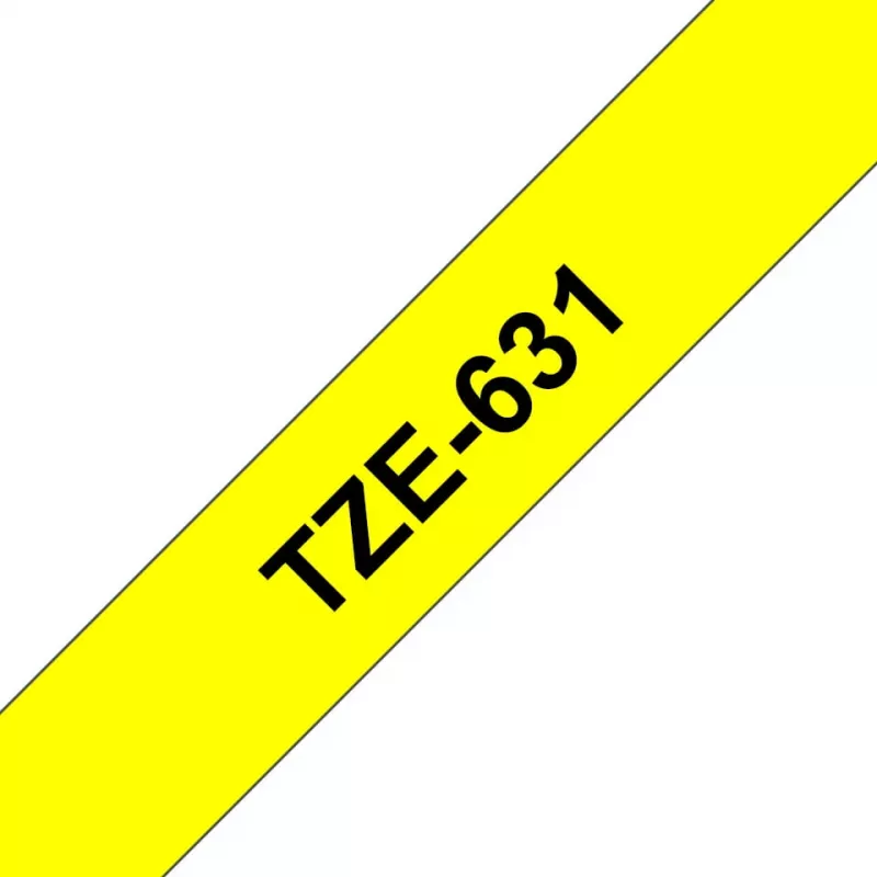 Fita de etiquetagem Brother TZe-631 (TZe) 12 mm x 8 m, preto sobre amarelo