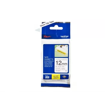 Fita adesiva Brother TZeS231 preto sobre branco 1,2 cm 8 m