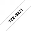 Fita adesiva Brother TZeS231 preto sobre branco 1,2 cm 8 m