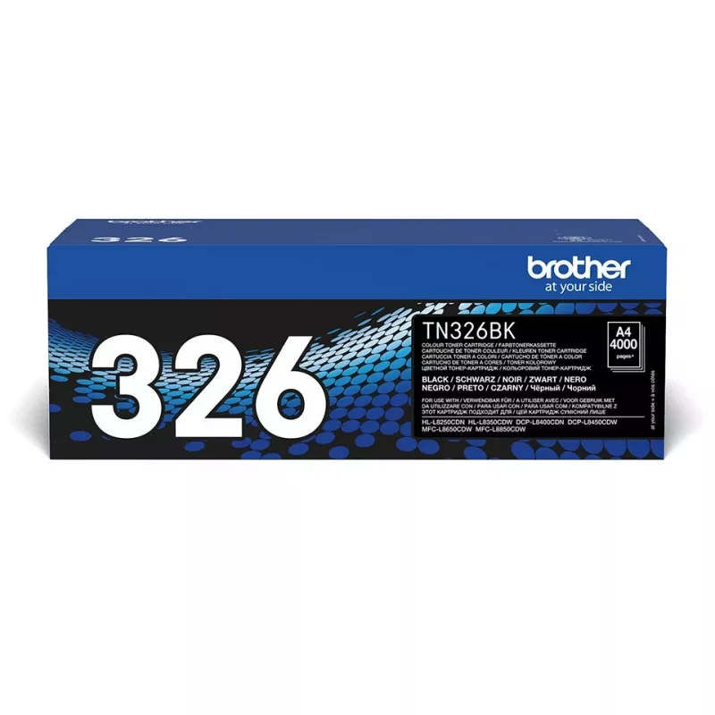 Brother TN-326BK cartucho de toner, preto, 4000 páginas