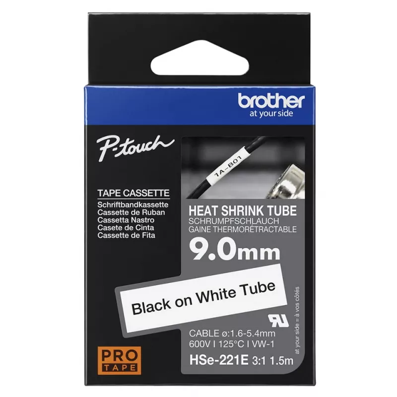 Manga termorretrátil Brother HSE-221E Preto Branco 150 cm