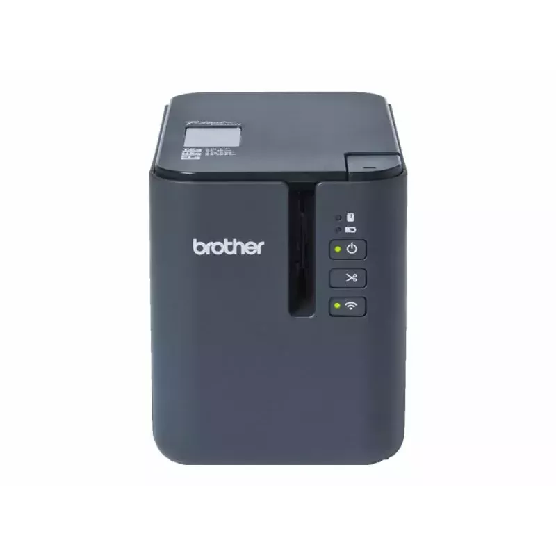 Impressora de etiquetas térmica Brother PT‑P900Wc Wi‑Fi — impressão de etiquetas industrial de alta resolução, suporta fitas pré-cortadas e contínuas