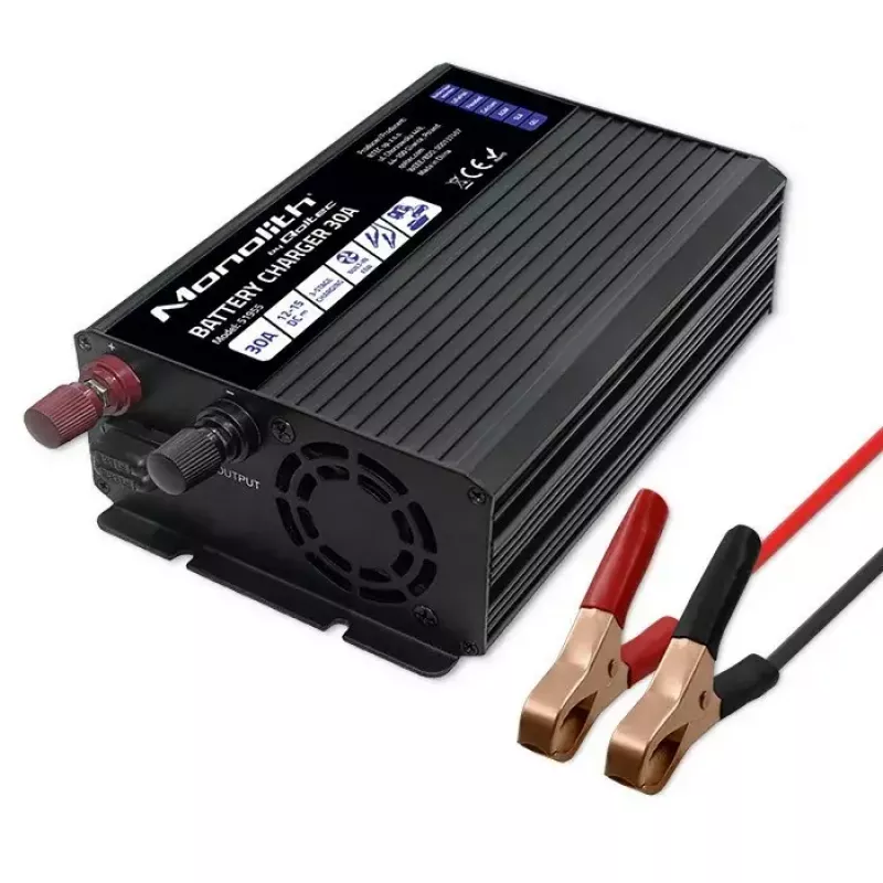 Carregador de baterias QOLTEC 51955 — 30A 12V para LiFePO4, AGM, GEL, SLA