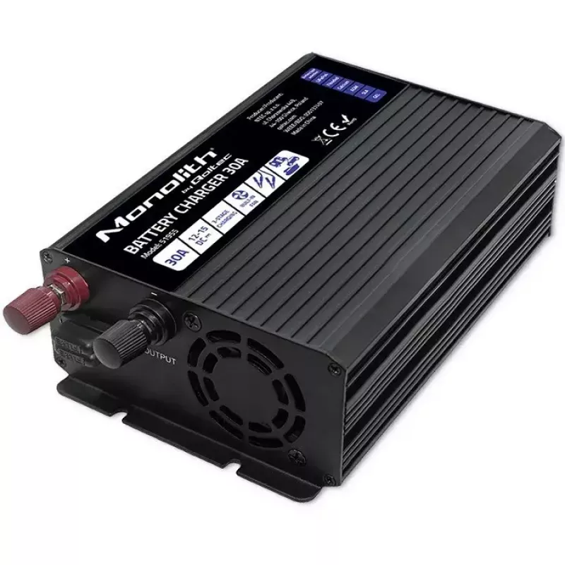Carregador de baterias QOLTEC 51955 — 30A 12V para LiFePO4, AGM, GEL, SLA