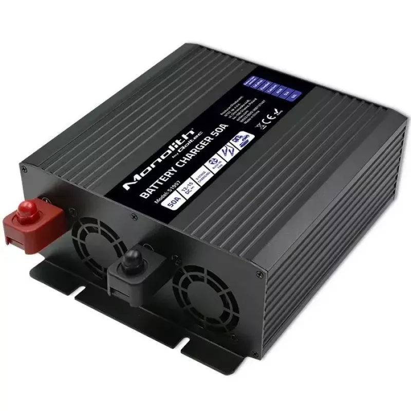 Carregador de baterias QOLTEC 51957 50A 12V para baterias LiFePO4, AGM, GEL, SLA