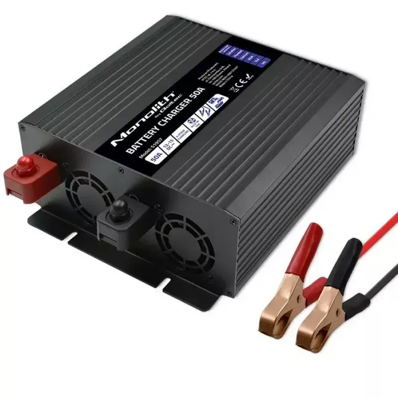 Carregador de baterias QOLTEC 51957 50A 12V para baterias LiFePO4, AGM, GEL, SLA