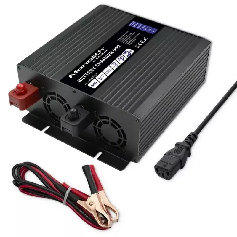 Carregador de baterias QOLTEC 51957 50A 12V para baterias LiFePO4, AGM, GEL, SLA