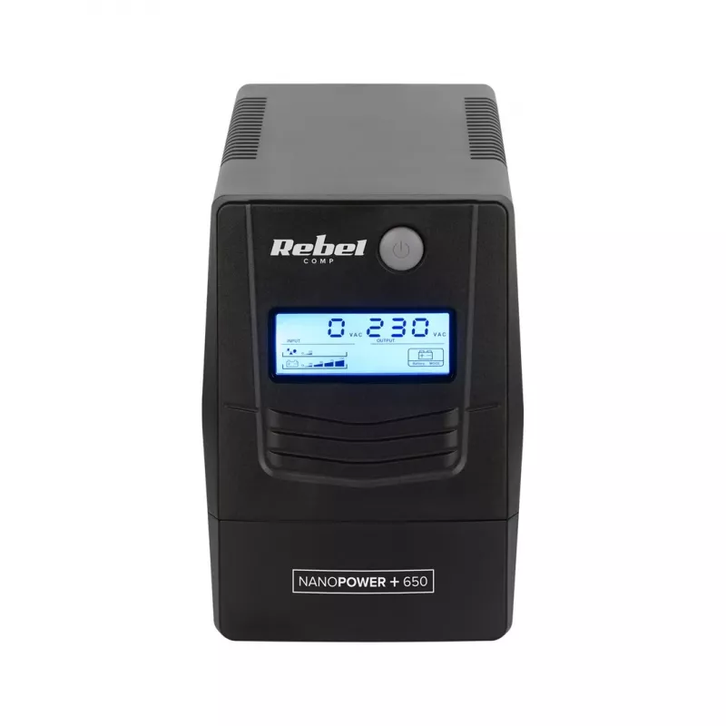Rebel Nanopower Plus 1000 UPS | Off-line | Sinusoidal | 1000VA | 600W | LCD | USB