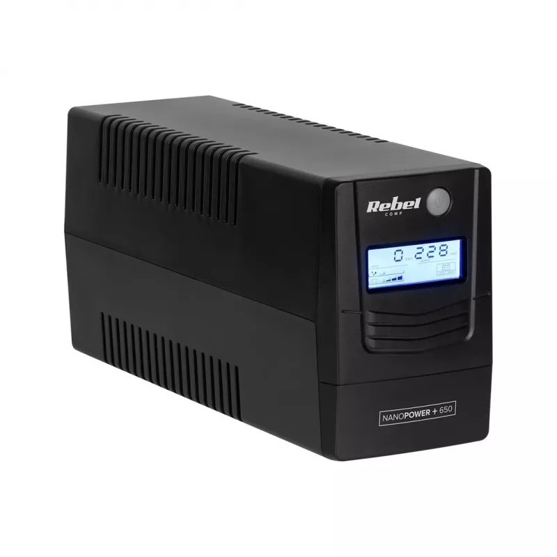 Rebel Nanopower Plus 1000 UPS | Off-line | Sinusoidal | 1000VA | 600W | LCD | USB