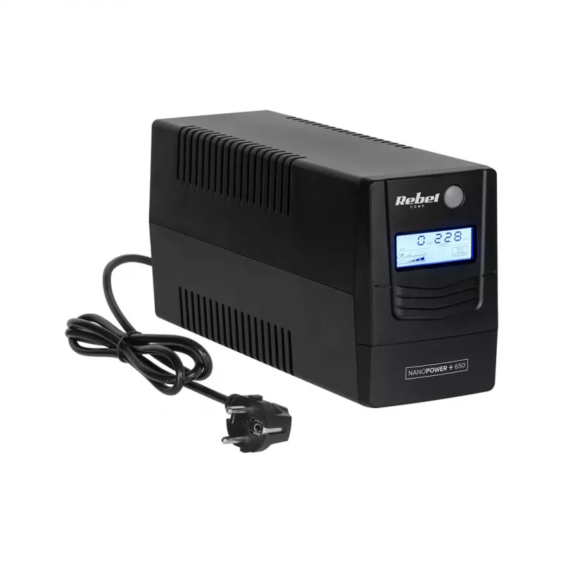Rebel Nanopower Plus 1000 UPS | Off-line | Sinusoidal | 1000VA | 600W | LCD | USB