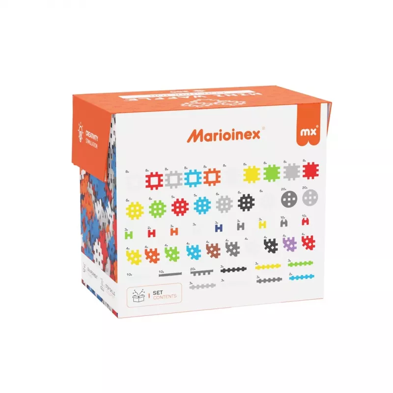 Blocos de construção Marioinex Mini Waffle Constructor 300 — conjunto de encaixe compatível, 300 peças, multicolor