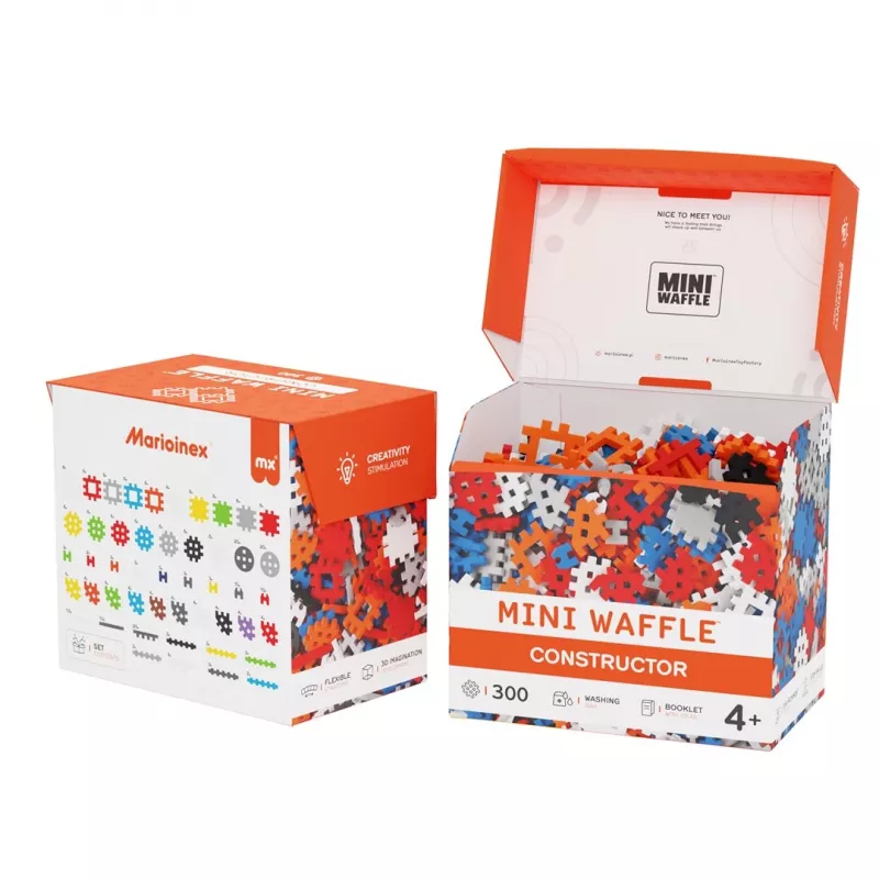 Blocos de construção Marioinex Mini Waffle Constructor 300 — conjunto de encaixe compatível, 300 peças, multicolor