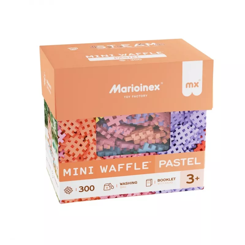Blocos de construção Marioinex Mini Waffle, pastel, 300 peças