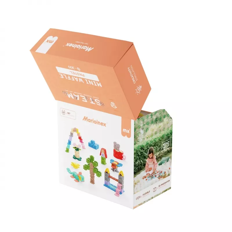 Blocos de construção Marioinex Mini Waffle, pastel, 300 peças