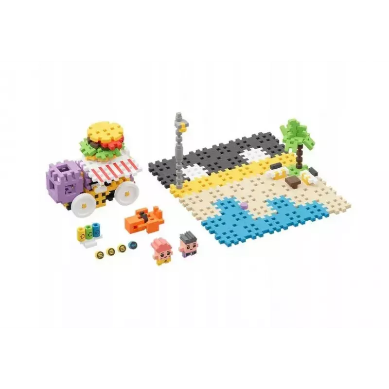 Conjunto de construção Marioinex Blocks Waffle mini Food Truck 904244 conjunto colorido