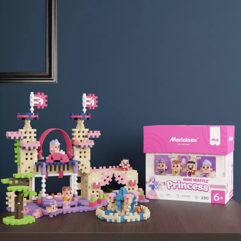 Conjunto de construção Marioinex Waffle Mini Blocks Princess — 280 peças, multicolor, caixa, idade 6+