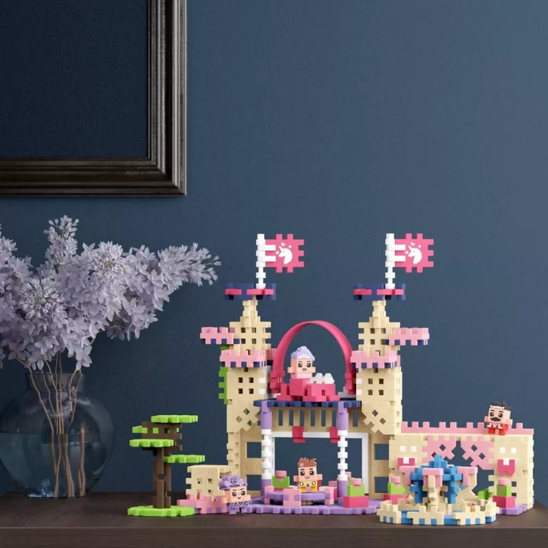 Conjunto de construção Marioinex Waffle Mini Blocks Princess — 280 peças, multicolor, caixa, idade 6+