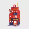 Conjunto de construção Marioinex Waffle Blocks posto de bombeiros 280 peças, modelo 906279