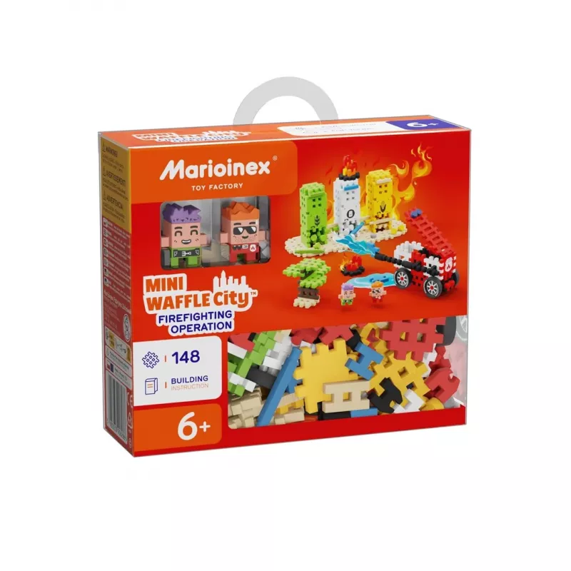 Marioinex Blocks Waffle Mini intervenção de bombeiros, 148 peças, multicolor, a partir dos 6 anos