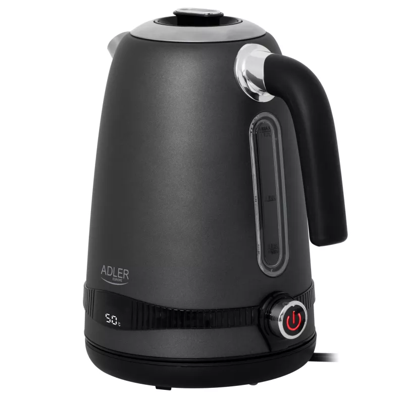 Adler chaleira | AD 1295g SS | elétrica | 2200 W | 1,7 L | aço inoxidável | base rotativa 360° | cinzento