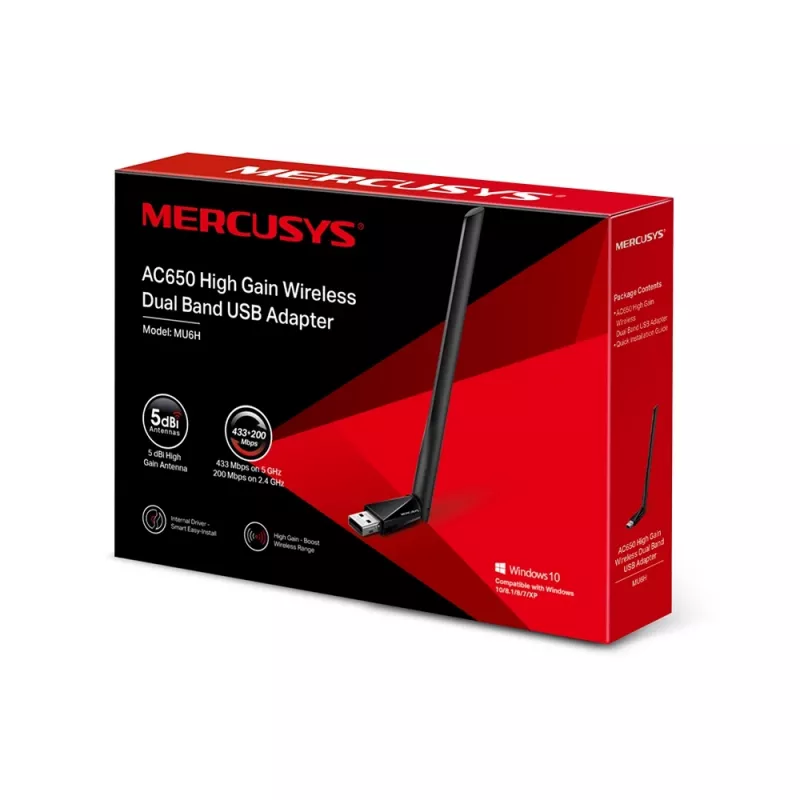 Adaptador USB Mercusys AC650 High Gain Wireless Dual Band
