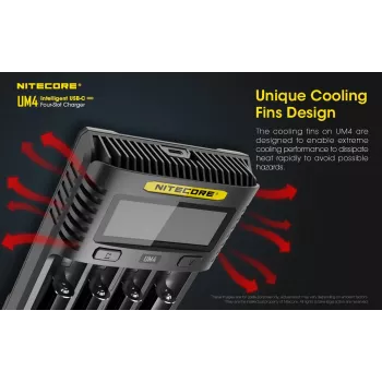 Nitecore UM4 carregador pilha doméstica DC fosfato de ferro-lítio iões de lítio níquel-cádmio