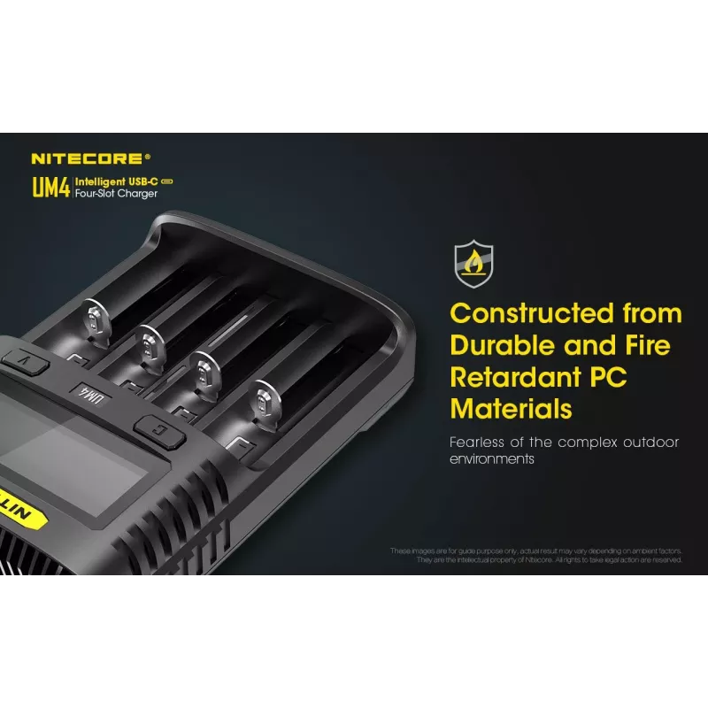 Nitecore UM4 carregador pilha doméstica DC fosfato de ferro-lítio iões de lítio níquel-cádmio