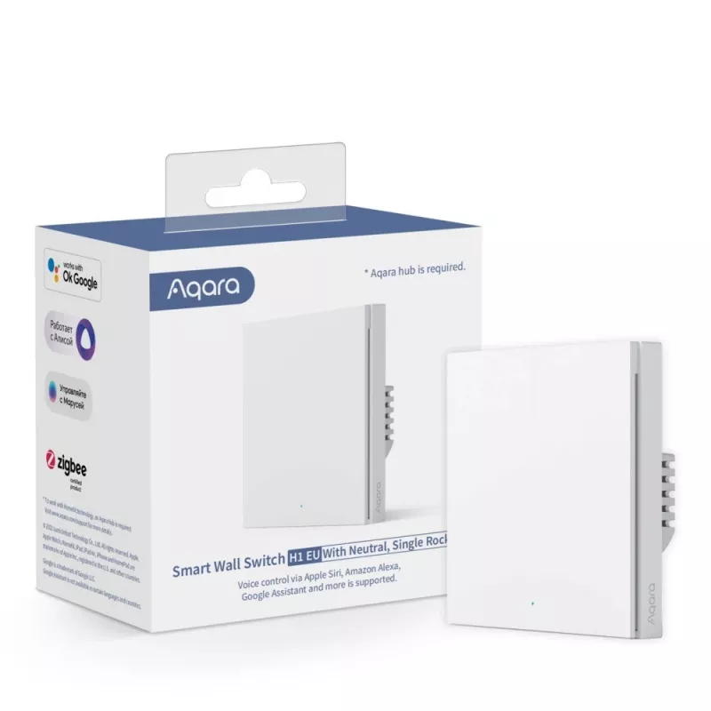 Aqara Smart Wall Switch H1 EU interruptor de parede inteligente, de tecla simples, com neutro, WS-EUK03