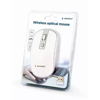 Rato USB ótico sem fios branco/prateado MUSW-4B-06-WS Gembird