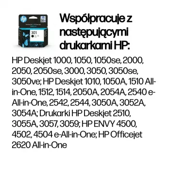 Cartucho de tinta original HP 301 preto
