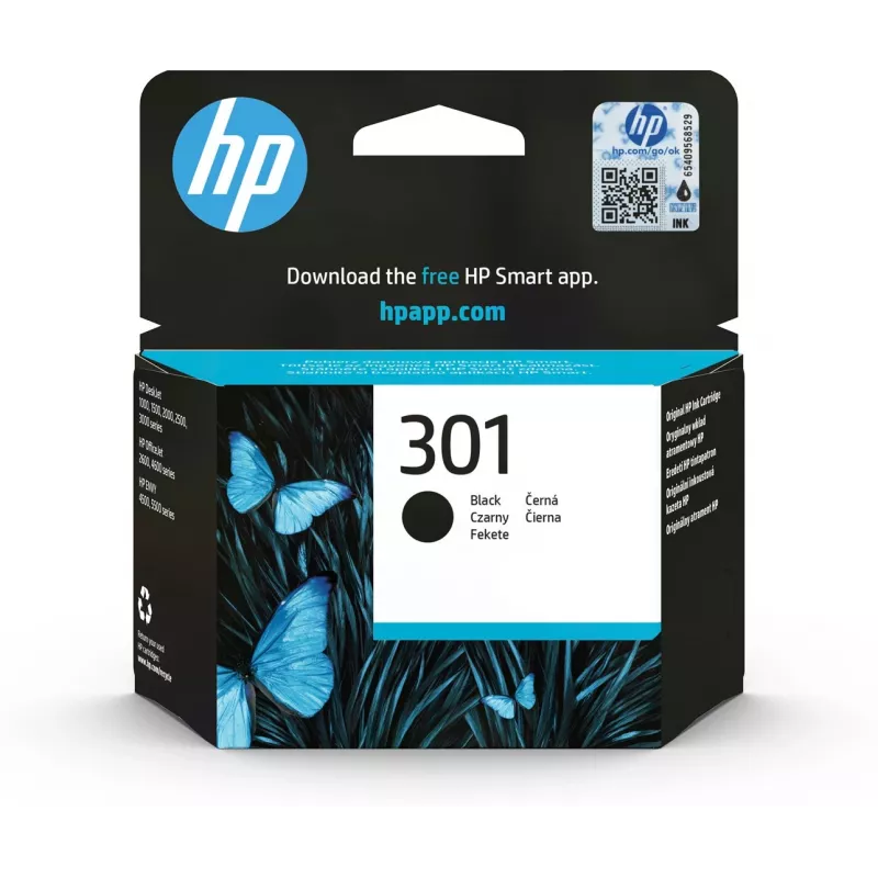 Cartucho de tinta original HP 301 preto