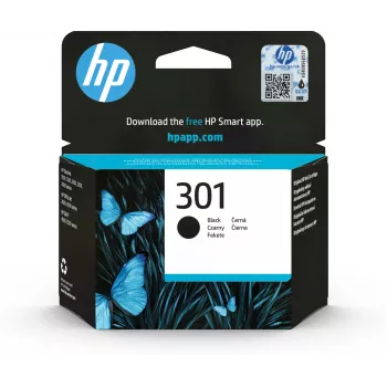 Cartucho de tinta original HP 301 preto capacidade standard 3 ml