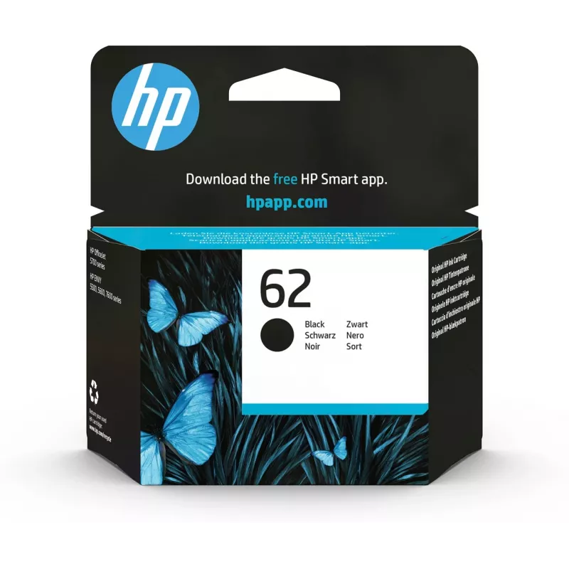 Cartucho de tinta original HP 62 preto