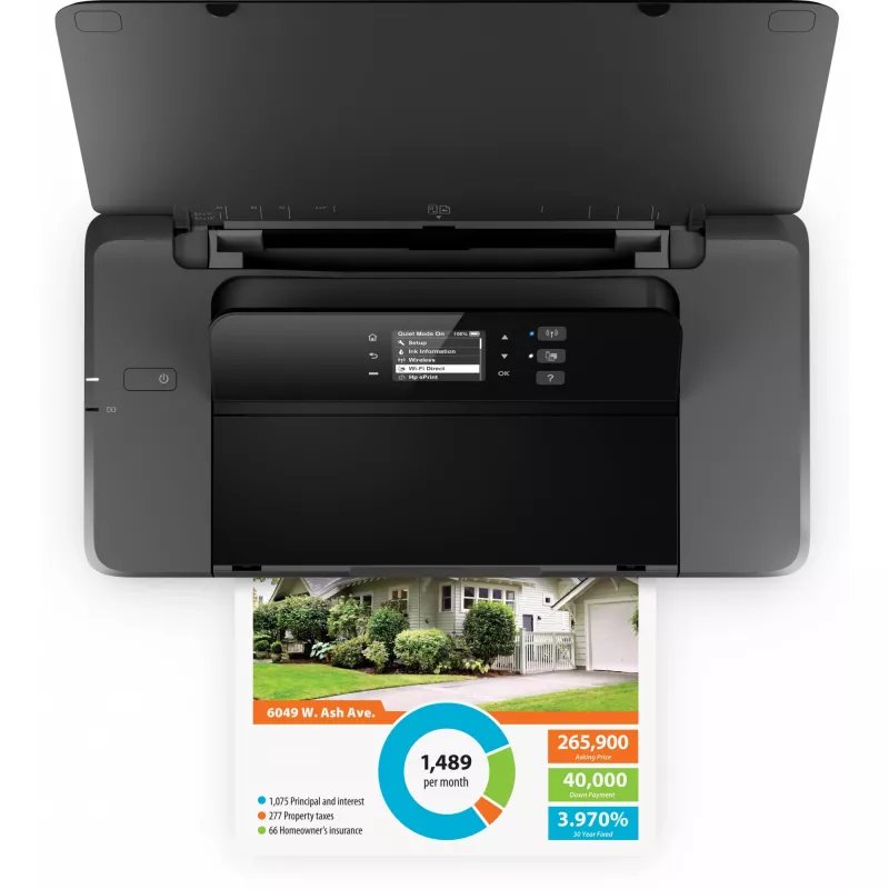 Impressora móvel HP OfficeJet 200 impressora cor jato de tinta A4 1200x1200 dpi 20 páginas/min. P/B 19 páginas/min. cor 50 folhas USB Wi-Fi