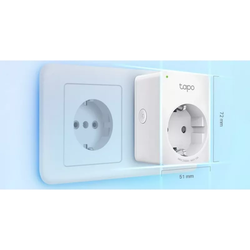 Tapo P100 V2 - Smart Plug - Mini - sem fios - 802.11b/g/n, Bluetooth 4.2 - 2