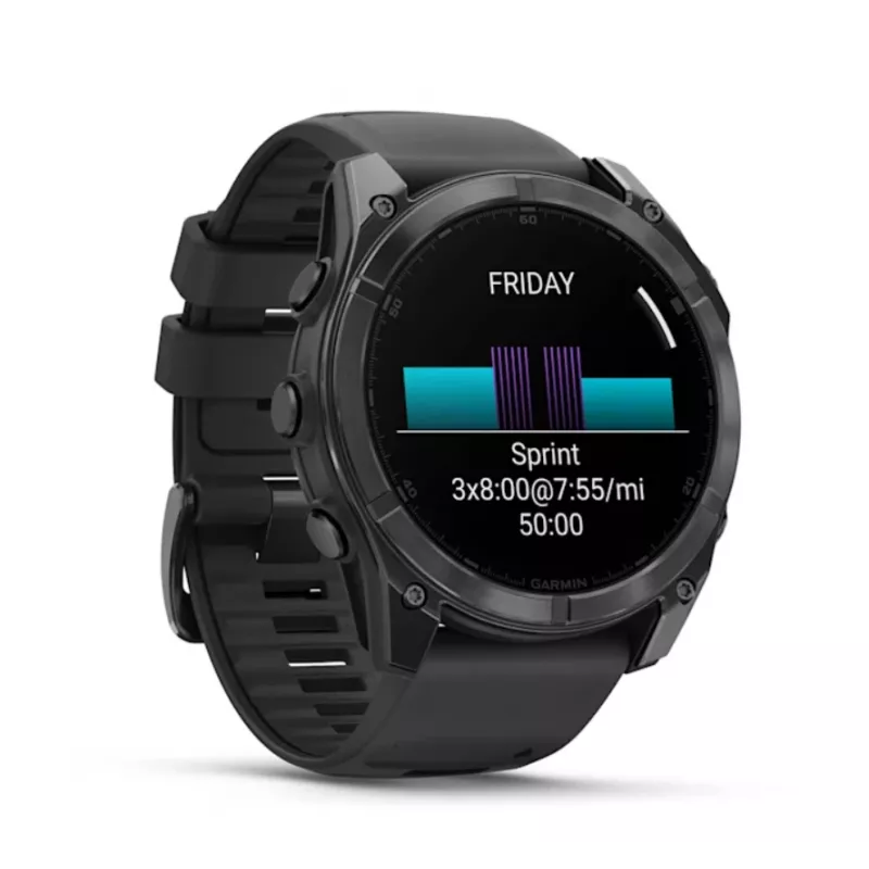 Garmin Fenix 8 3,56 cm (1,4) AMOLED 51 mm digital 454 x 454 píxeis ecrã tátil titânio WLAN GPS (satélite)