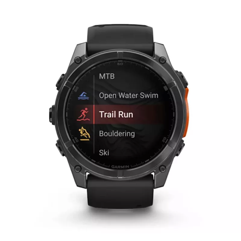 Garmin Fenix 8 3,56 cm (1,4) AMOLED 51 mm digital 454 x 454 píxeis ecrã tátil titânio WLAN GPS (satélite)