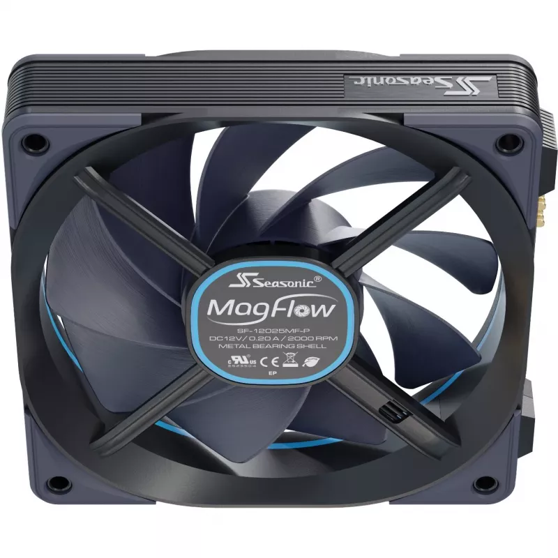 MagFlow 1225 PWM (kit 1 ventoinha) 120,4 x 124,2 x 26,6 mm / rolamento fluido dinâmico / 63,33 CFM / 33,78 dBa / 2200 rpm / cabo magnético para instalação fácil (MAGFLOW-1)