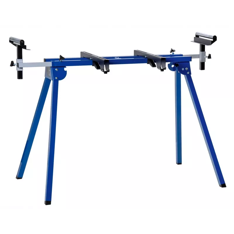 Suporte para serra de esquadria Scheppach UMF1550, suporte metálico de 4 pernas, capacidade máx. 150 kg, comprimento máx. 194,5 cm, tamanho 950×540×810 mm, preto