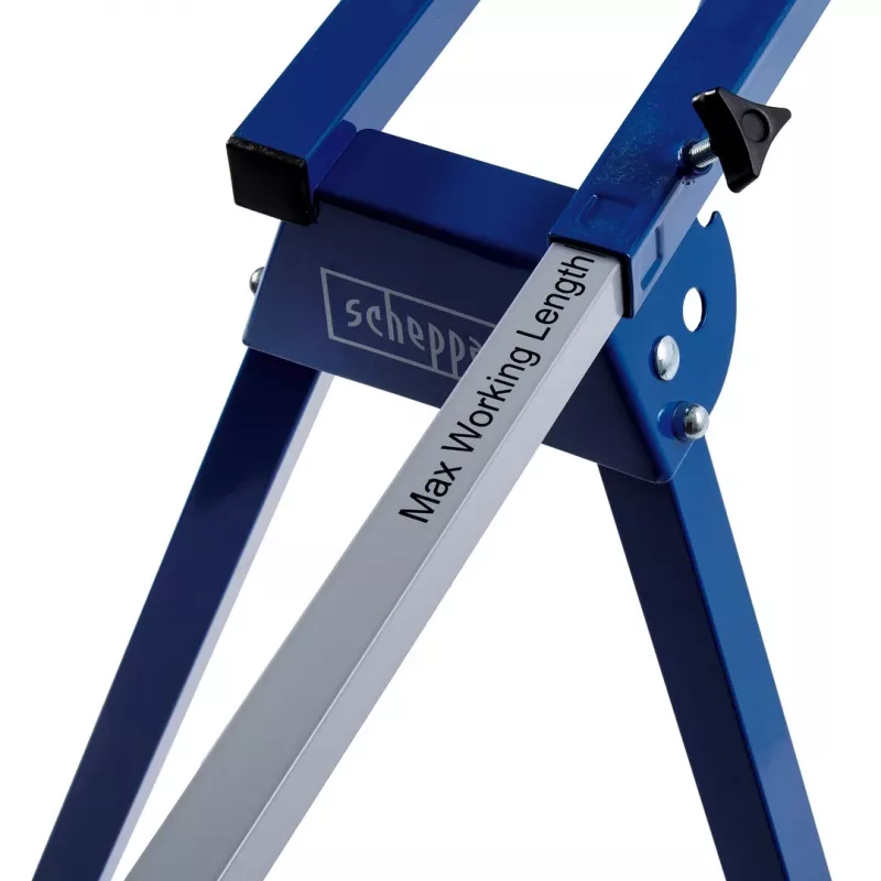 Suporte para serra de esquadria Scheppach UMF1550, suporte metálico de 4 pernas, capacidade máx. 150 kg, comprimento máx. 194,5 cm, tamanho 950×540×810 mm, preto