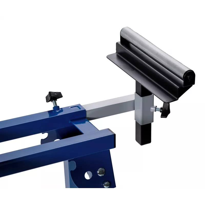 Suporte para serra de esquadria Scheppach UMF1550, suporte metálico de 4 pernas, capacidade máx. 150 kg, comprimento máx. 194,5 cm, tamanho 950×540×810 mm, preto