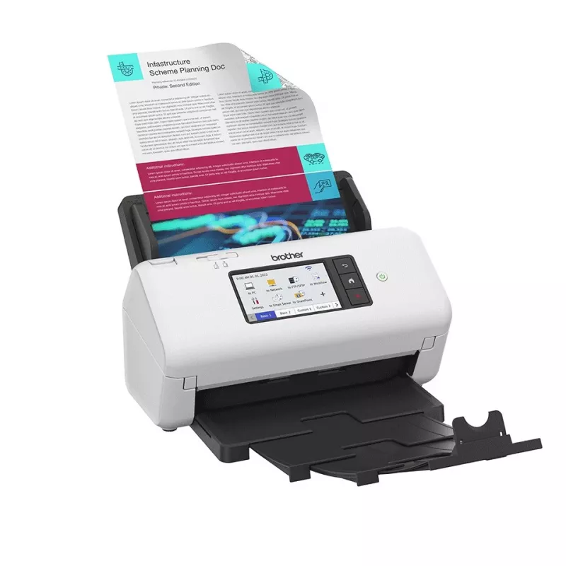 Scanner ADF Brother ADS-4700W 600 x 600 DPI A4 preto e branco