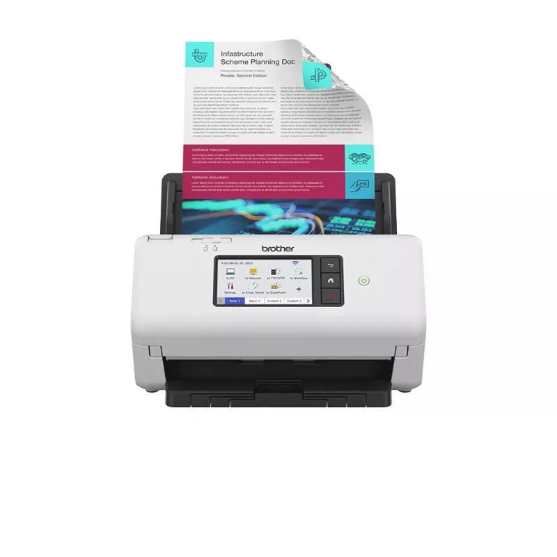 Scanner ADF Brother ADS-4700W 600 x 600 DPI A4 preto e branco