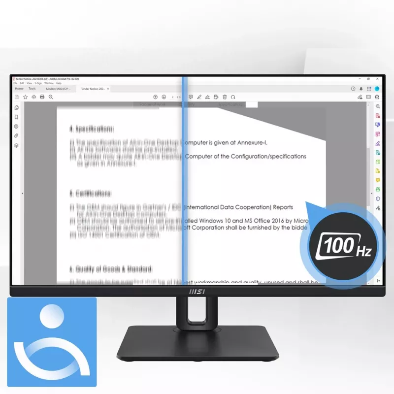 MSI Pro MP245PG 24 polegadas IPS FHD HDMI/DP Pivot - Ecrã plano - 61 cm