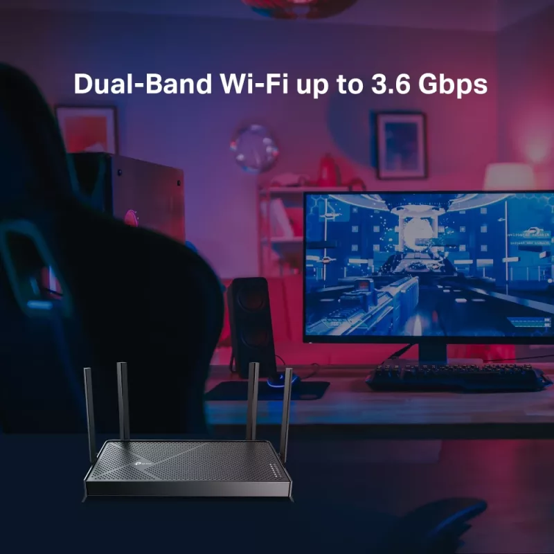 Router Wi-Fi TP-Link Archer BE3600 2,5 Gigabit Ethernet dual band (2,4 GHz / 5 GHz) preto