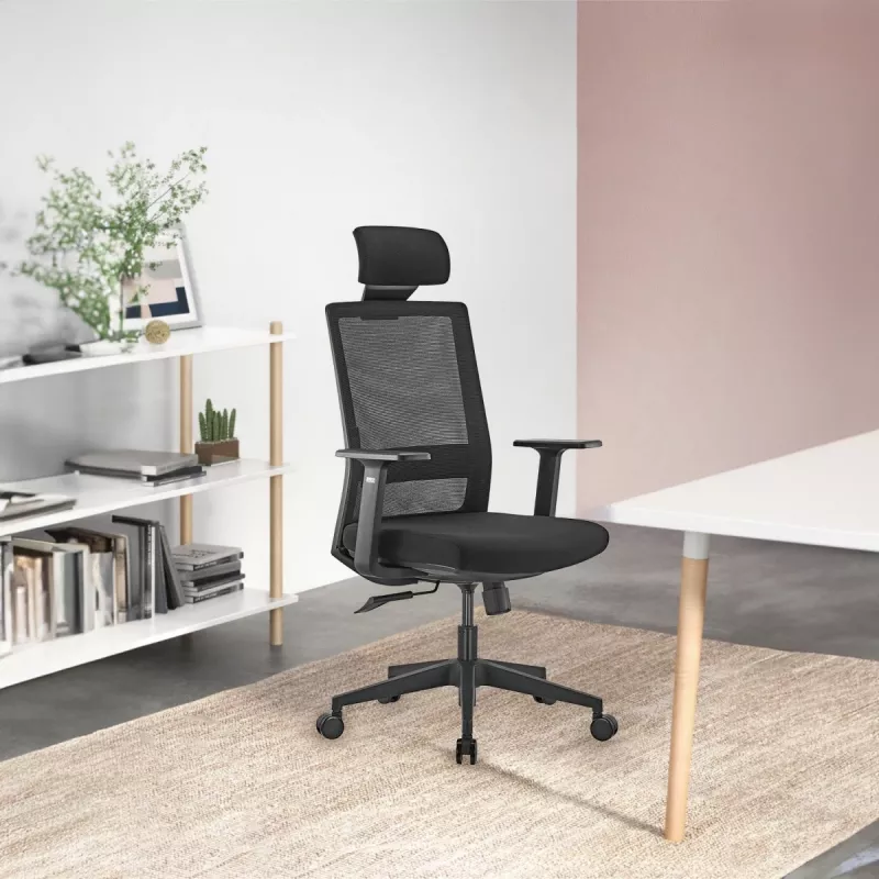 Cadeira de escritório ergonómica Ergo Office ER-425 High-Back, máx. 150 kg, giratória, apoios ajustáveis